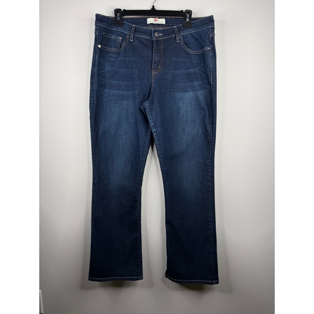 Levis 512 Perfectly Shaping Boot Cut Jeans Womens Size 18M Dark Wash Stretch